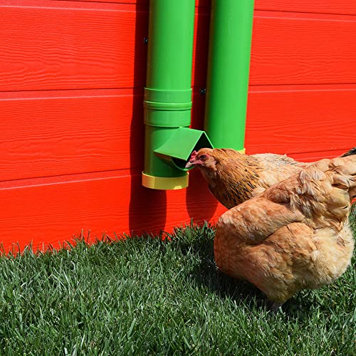 Rugged Ranch 2-Gallon Poultry Waterer & 10-Lb Feeder Combo for Chicken Coops, Green - Outside-Mount Design, Weather-Resistant, Easy Refill Access & Rain Shield to Help Keep Feed Dry