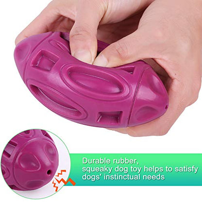 Pawzone 2 Pack Squeaky Dog Toys for Aggressive Chewers Large Medium Small Puppy Interactive Dog Chew Toy Durable Rubber Indestructible Tough Ball - color: 2 pack orange purple