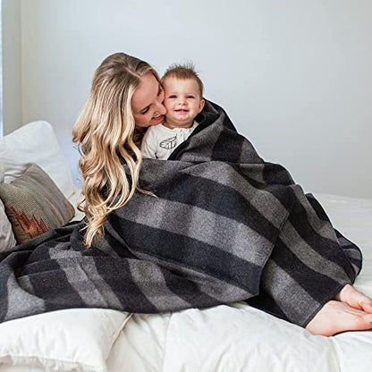 Arcturus Military Wool Blanket - Warm, Thick, Washable - Great for Outdoors, Camping, Stadium Blanket, Picnics, Travel - Car & Bushcraft Survival Kits - color: Gray Buffalo