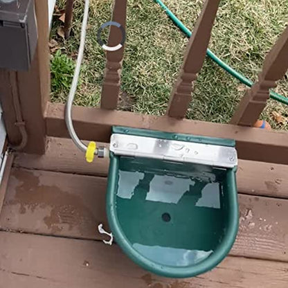 Automatic Water Bowl Plastic Livestock Waterer for Horse Cattle Goat Sheep Dog,Farm Grade Sheep Water Trough Bowl (with Drainage Hole & 39.37 inch Pipe)… (Without 39.37 inch Pipe)