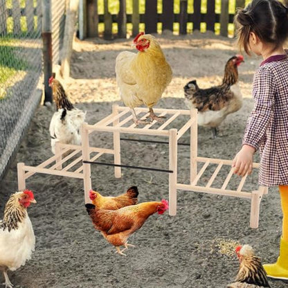 Chicken Perch, Natural Beech Wood Roosting Ladder, Chick Perch for Strong Wooden Roosting Bar for Poultry, Jungle Gym & Toys.