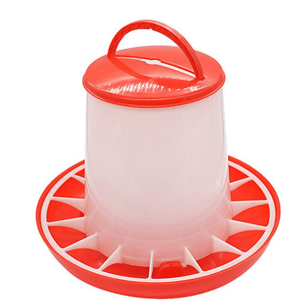 Poultry Feeding Equipment, 15Kg Plastic Hanging Bpa Free No Waste Chicken Feeder with Carry Handle,No Spill Large Capacity Top Fill Chicken Water Feeder for Ducklings Baby Chicks Chickens Ducks