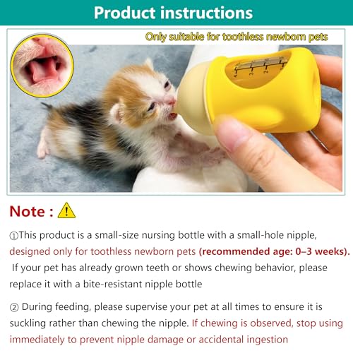 Puppy Bottles for Nursing，Kitten Bottles for Nursing，Pet Feeding Bottle，(Yellow- 20ml) - color: Yellow