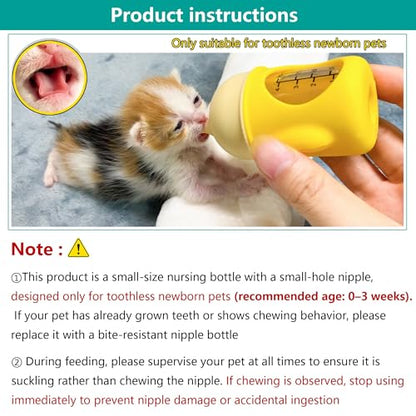 Puppy Bottles for Nursing，Kitten Bottles for Nursing，Pet Feeding Bottle，(Yellow- 20ml) - color: Yellow