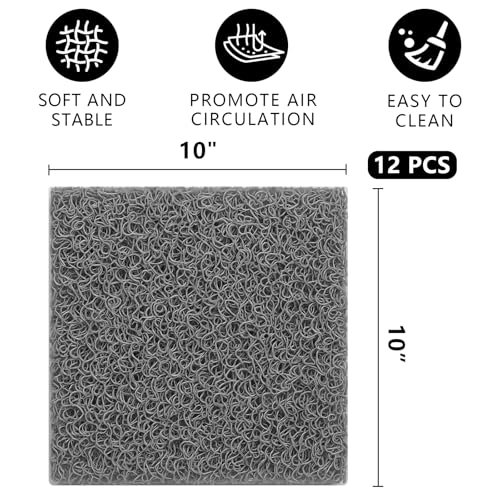 12 Pack Nesting Pads for Chicken Coop, Chicken Nesting Pads 10×10 Inch, Chicken Laying Mats, Washable & Reusable Nesting Box Liners for Chickens Coop (10” x 10”,12Pack)