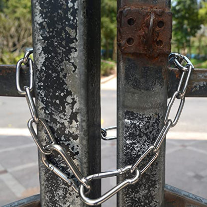 Gate Chain for Outdoor Fence - Rustproof Metal Gate Latch Chain with Hooks, Secure and Durable for Garden, Yard, and Farm Use - Easy Installation, Weather Resistant (1 Pack) - size: 20inch-1PCS