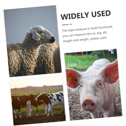 TEHAUX Multipurpose Animal Weight Tape Measure for Goats Pigs Cattle Tearproof Retractable Measuring Tape for Chest Waist Girth Accurate Livestock Body Measurement