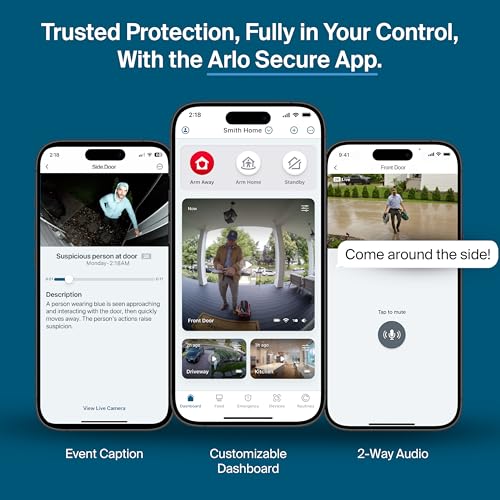 Arlo Pro Security Camera 2K HDR (6th Gen, 2025 Release) - Wireless Outdoor Camera, Rechargeable Removeable Battery, Event Captions, Emergency Response, 1-Month Trial of Secure Plan, 2 Cam, Black - color: Black, size: 2 Cameras, style: Standard Battery