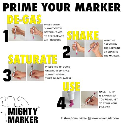 PM-68 DG Paint Markers, Heavy Duty Industrial Paint Markers, Ketone-Based, Xylene Free, Quick Dry, Degrease Resistant, Made in USA, White 8-Pack - color: White