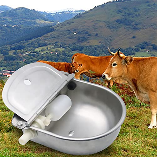 Stainless Steel Livestock Water Bowl with Float Valve Tank,Automatic Farm Water Bowl for Horse, Cow, Goat, Sheep, Dog Drinking Waterer - size: No Pipe