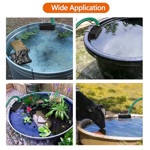 Water Trough Float Valve for Stock Tank, Automatic Control Waterer Level for Livestock Horse Chicken Animal Fish Pool with Hose Metal Connector & Ptfe tape （1 pack）