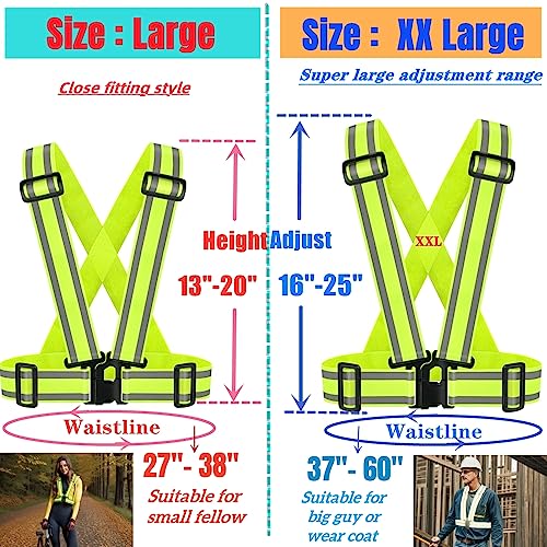 High Visibility Reflective Safety Vest | Lightweight,Adjustable & Elastic | Hi Vis Running Gear for Jogging,Walking,Cycling,Construction Workers,Motorcycle,Men,Women (1, YELLOW) | Adjustable Elastic Suspenders,Reflector Safety Vests Men Women,Hi Vis Vest