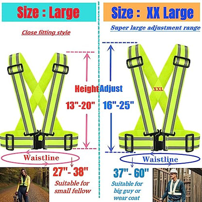 High Visibility Reflective Safety Vest | Lightweight,Adjustable & Elastic | Hi Vis Running Gear for Jogging,Walking,Cycling,Construction Workers,Motorcycle,Men,Women (1, YELLOW) | Adjustable Elastic Suspenders,Reflector Safety Vests Men Women,Hi Vis Vest