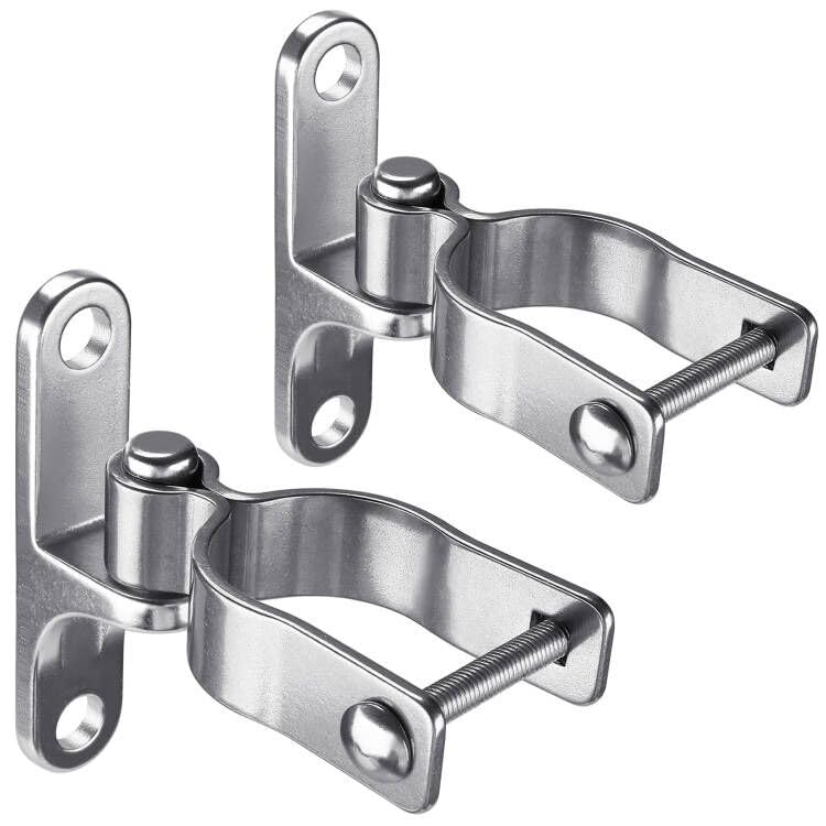Insaga 2Pack Heavy Duty Wall Mount Gate Hinges, 304 Stainless Steel Chain Link Fence Gate Hinges for Farm, 2-3/8" Pipe Gate Hinge with 5/8" Pin, T-Post Gate Hinge Kit for Wooden & Metal Fence - size: 2-3/8''-2Pack