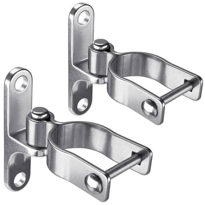 Insaga 2Pack Heavy Duty Wall Mount Gate Hinges, 304 Stainless Steel Chain Link Fence Gate Hinges for Farm, 2-3/8" Pipe Gate Hinge with 5/8" Pin, T-Post Gate Hinge Kit for Wooden & Metal Fence - size: 2-3/8''-2Pack