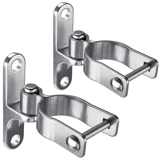 Insaga 2Pack Heavy Duty Wall Mount Gate Hinges, 304 Stainless Steel Chain Link Fence Gate Hinges for Farm, 2-3/8" Pipe Gate Hinge with 5/8" Pin, T-Post Gate Hinge Kit for Wooden & Metal Fence - size: 2-3/8''-2Pack