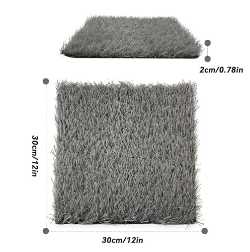 PINVNBY 6 Pcs Artificial Chicken Coop Nesting Pads,12"x12" Washable Chicken Nest Box Liners Hen Laying Mats Fake Grass Synthetic Turf Mat for Chicken Coop Pet Garden Lawn Indoor Outdoor(Gray) - size: 【Grey|6 PCS】