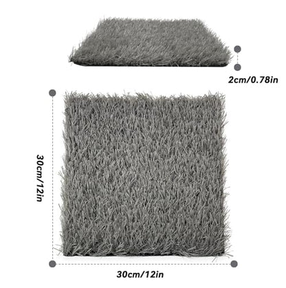 PINVNBY 6 Pcs Artificial Chicken Coop Nesting Pads,12"x12" Washable Chicken Nest Box Liners Hen Laying Mats Fake Grass Synthetic Turf Mat for Chicken Coop Pet Garden Lawn Indoor Outdoor(Gray) - size: 【Grey|6 PCS】