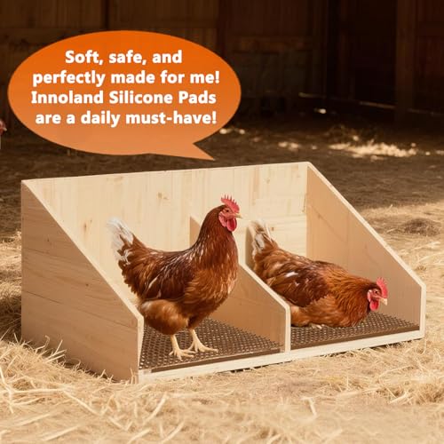 INNOLAND 6 Pack Chicken Nesting Pads, Reusable Nesting Pads for Chicken Coop, 12"x12" Plastic Laying Box Pads, Washable Nesting Box Pads for Chicken Coop Accessories