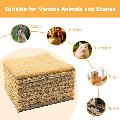 DRQ 8 Pcs Nesting Pads for Chicken Coop - Washable Chicken Nesting Pads, Reusable Chicken Coop Accessories for Hen Laying Mats 12"×12" (Brown) - color: Brown