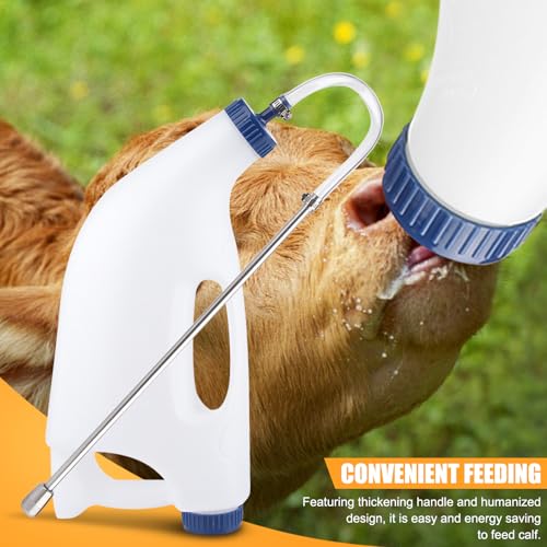 Calf Bottle Feeder, 4L Stainless Steel, Cow Calf Feeding Tube Milk Bottle