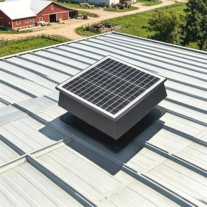 Solar Roof Vent Fan, 60W Dual Power Attic Fan with Thermostat &,A3 | 60W monocrystalline solar panel, dual power backup, 3-speed remote & 25°C auto-start, 2500m³/h high airflow, quiet <45dB - color: A3