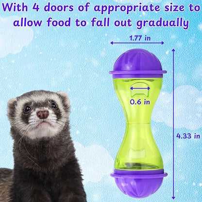 Ferret Treat Ball Interactive Toy Balls for Small Animal, Enrichment Toys Ferrets Dry Food Ball for Ferrets Guinea Pig Rat Chinchilla Hedgehog Bunny, Pet Ferret Accessories (L, Bone) - size: L