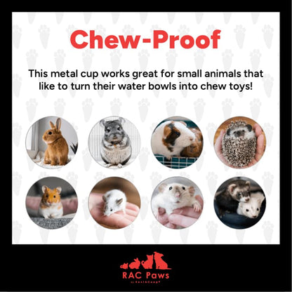 RAC Paws by RentACoop DIY Auto-Fill Metal Cups Waterer Kit - Great for Small Animals, Pets, Bunnies, Ferret, Chickens, Hamsters, Guinea Pigs, Rabbits, Chinchillas, Mice, Rats - 6 Pack - style: 6 Pack