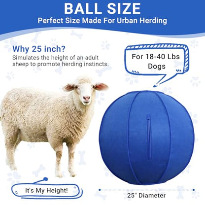 Herding Ball Toy for Dogs 3242432 Ball Set for Australian Shepherd, Interactive Dog Training Toys for Large Breeds Outdoor Play Exercise (Bright Blue,L)