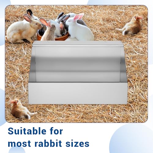2Pack Rabbit Nesting Box,Galvanized Metal Bunny Small Animal Nest with Removable Floor,Hutch Hideout for Breeding,Durable Easy to Clean Rabbitry Supplies for Rabbits Guinea Pig Small Animals