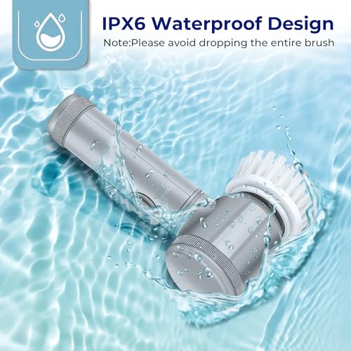 Electric Spin Scrubber for Horse Stall & Home – Cordless Power Scrubber with 5 Stiff & Soft Brush Heads, IPX7 Waterproof – Handheld Cleaner for Horse Water Buckets, Feed Troughs, Muddy Boots