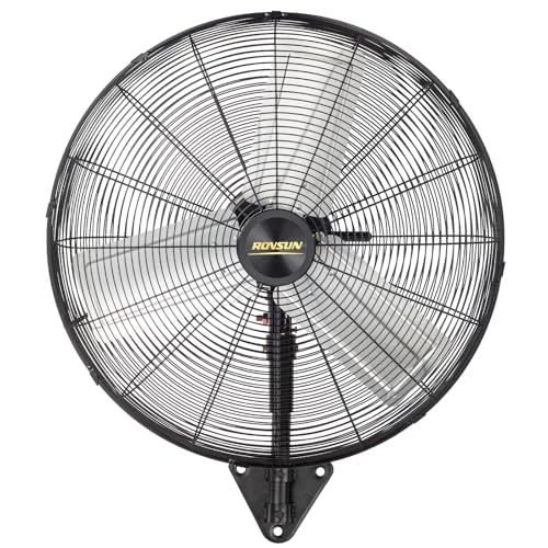 ROVSUN 30" Wall Mounted Fan, Max 10600 CFM High Velocity Industrial Wall Fan with Wide Angle Oscillating, Commercial Ventilation Use, Suit for Garage, Shop, Greenhouse, Gym, UL Listed - size: 30''