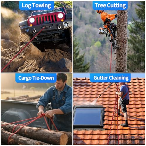 100Ft 1/2 Inch Heavy Duty Climbing Rope - for Tree Swing, Pulling, Outdoor & Gym Use (Orange) - size: 100ft-Orange