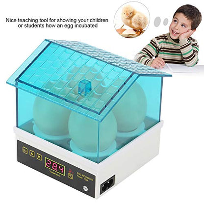 Automatic Temperature Control Incubator, Liquid Crystal Digital Display Incubator for Chicken Quail Experiment with 4 Sheets Humidity Maintenance Home Use for Children Education (Us Plug 110V)