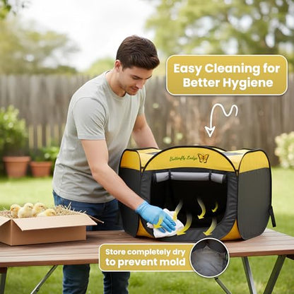 Chicken Brooder Box for Chicks, 6-in-1 Chick Starter Kit, 45" Large Chicken Brooder Pet Tent, Chick Coop for 10-15 Chicks with Feeder, Waterer & Cleaner, Indoor Chick Pen