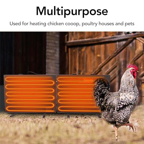Foldable Chicken Coop Heater – Radiant Heat Panel with Digital Display, Remote Control & Timer, Bite Wire, for Chicks, Poultry & Small/Medium Pets, Brown (US Plug)