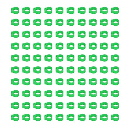 Omabeta 100PCS Reusable 8mm Pigeons Identification Leg Rings for Easy Dovecot Management and Marking, Lightweight Plastic Bands for Poultry Supplies (Green) - color: Green