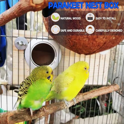 kathson Parakeet Nesting Box,Wood Bird Nest House for Cage,Parrots Breeding Mating Boxes,Budgie Nesting Box for Conure,Lovebirds,Finch,Canary,Small and Medium-Sized Birds（M） - size: M-9.84 x 5.11 x 5.11in