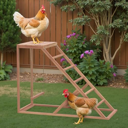 Chicken Roosting Bars with Bird Swing, Ramp, Bars Toys for Pet's Health & Happy, Chicken Perch Easy to Clean, Exercise The Bird's Claws Suitable for Backyard Farms 38.11 X 15.75 X 27.95 (A) - size: Small