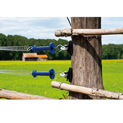 5 Pack Electric Fence Gate Kit, with Spring Gate Handle, 2 Anchor Insulators and 23 Feet Tension Big Spring，for Electric Fence Gate Livestock Fence Agricultural Fencing and Pasture - style: PK5 Spring Gate Kit