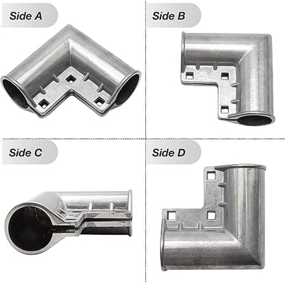 MDEOOSKY 4pcs Chain Link Fence Gate Corners Chain Link Gate Hardware Chain Link Fence Parts with 12pcs Bolts, Replacement for 1 3/8" X 1 3/8" Outdoor Diameter Pipe