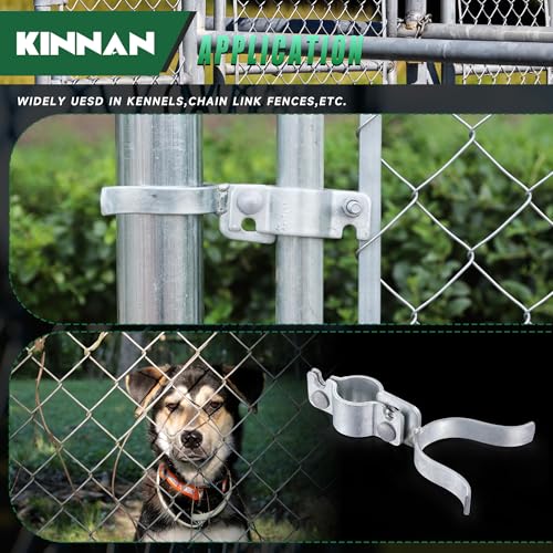1-3/8" x 2-3/8" Chain Link Fence Fork Latch, KINNAN Gate Fork Latch with Padlock Hole, Galvanized Fence Latch Lock to Gate Post,Bolts & Nuts Included - size: 1-3/8" X 2-3/8"