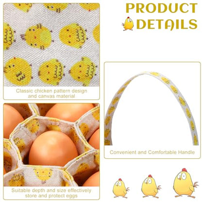 Sweetude 2 Pieces Egg Basket Mini Egg Collecting Bags Gathering Basket with 7 Pouches for Farmhouse Chicken Hen Duck Goose Housewife Garden Transporting Storage, 8 x 2.6 Inch(Pretty) - color: Pretty