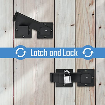 7.5" Flip Gate Latch Lock with Padlock Holes 1Pack, 4mm Heavy Duty Aluminum Alloy Door Latch for Outdoor Wooden Fence, Swing and Sliding Open Gate, Double Gate, Barn Door, Shed, Vinyl Fence