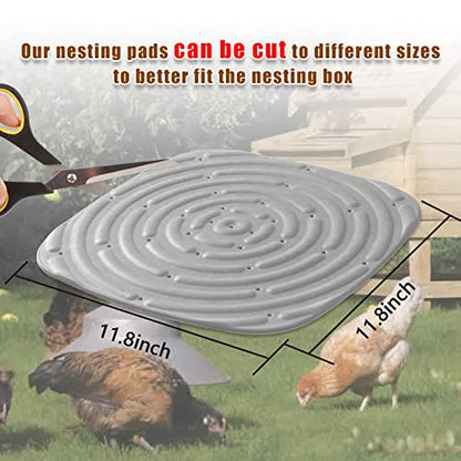 Chicken Nesting Box Pads, Washable Nesting Pads for Chicken Coop Bedding Nest Box Liners Reusable Nesting Pads for Laying Eggs Chicken Coop Accessories Grey 12''x12'' 4 Pictures Skimzy