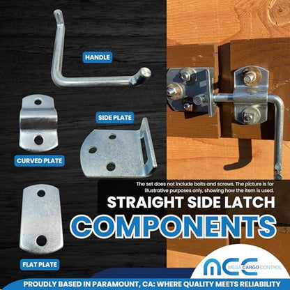 Mega Cargo Control Straight Gate Latch Bracket Set, Stake Bed Latches for Utility Trailer, Truck, Wood Security Rack Stake Body Straight Brackets Gate - 20 Pack - size: Set of 20