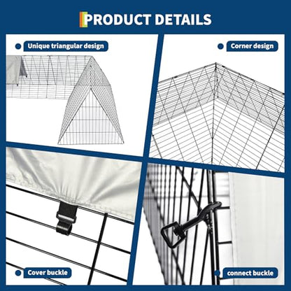 Expandable Chicken Run Tunnel with Weatherproof Cover, Portable Chicken Pen for Yard, Ducks & Rabbits, Adjustable Corner Frames for Custom Layouts