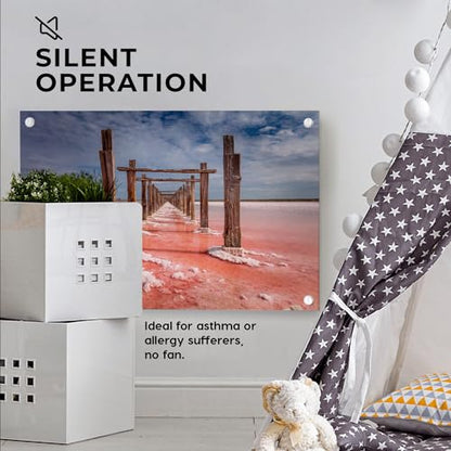 EconoHome Wall Mount Space Heater Panel - with Thermostat - 600 Watt Convection Heater - Ideal for 200 Sq Ft Room - 120V Electric Heater - color: Pink Ocean