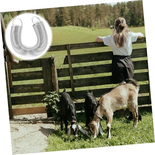 HEMOTON Door Handle Spring Tension Springs for Fence Tension Livestock Fence Spring Fence Tension Springs Electric Fence Spring Gates Replacement Tension Springs Silver Stainless Steel