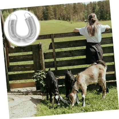 HEMOTON Door Handle Spring Tension Springs for Fence Tension Livestock Fence Spring Fence Tension Springs Electric Fence Spring Gates Replacement Tension Springs Silver Stainless Steel